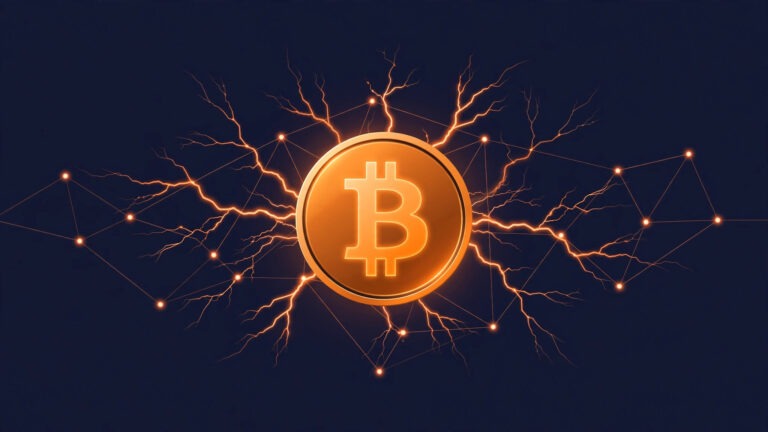 Bitcoin Lightning Network nodes and payment channels illustration