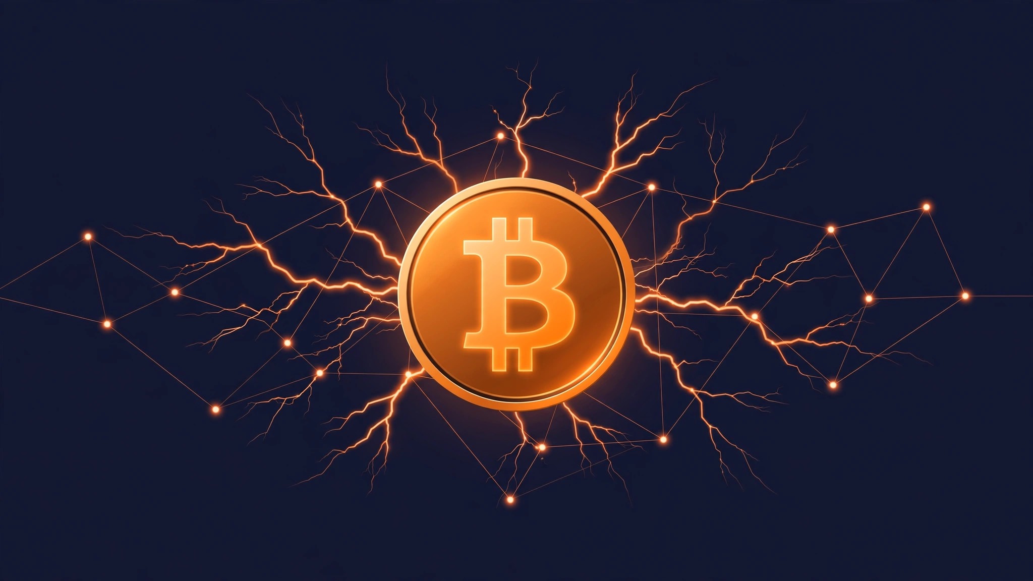 Bitcoin Lightning Network nodes and payment channels illustration