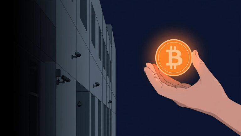 Buying bitcoin without KYC, privacy concept illustration